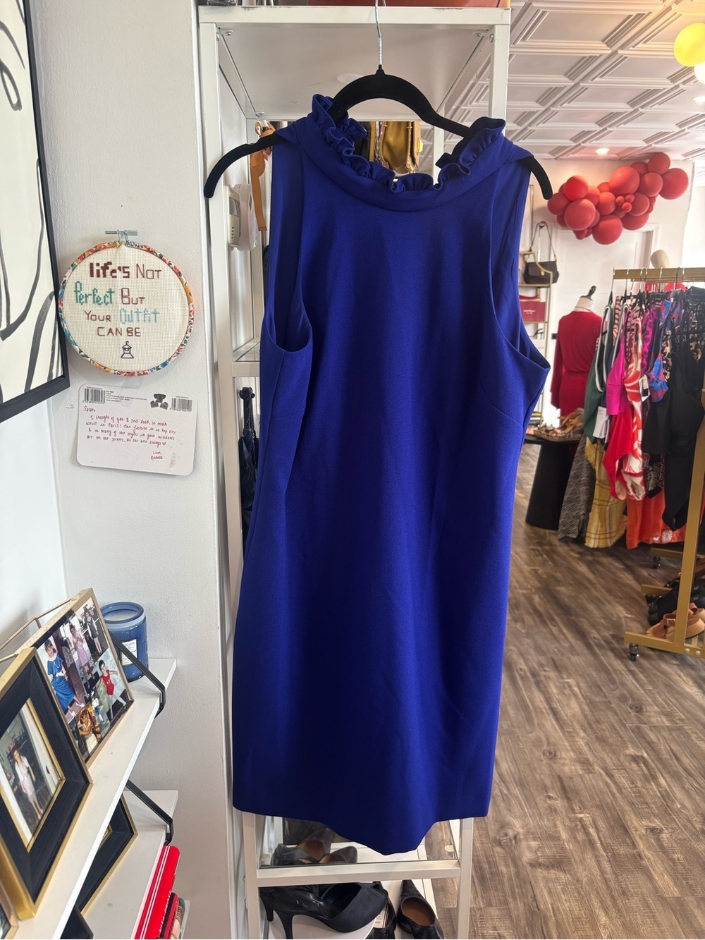 Vince Camuto Sleeveless Cobalt Blue Midi Dress with Zip Front